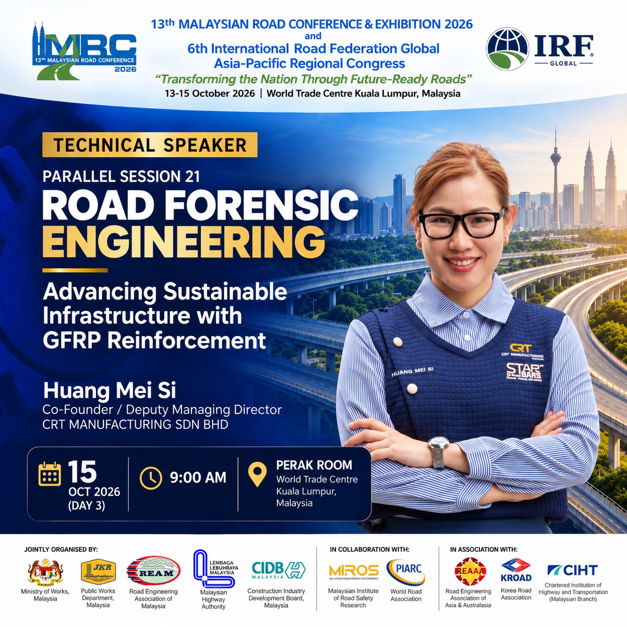 Ms. Huang Mei Si Presents “Advancing Sustainable Construction Using GFRP Reinforcement” at MRC 2026 Image 1